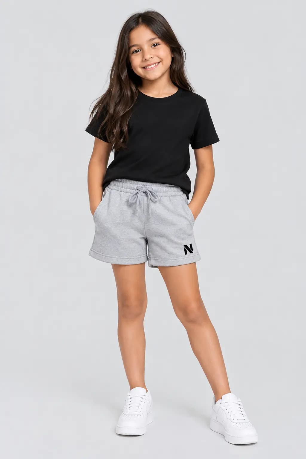 Short Algodón Gris Niña