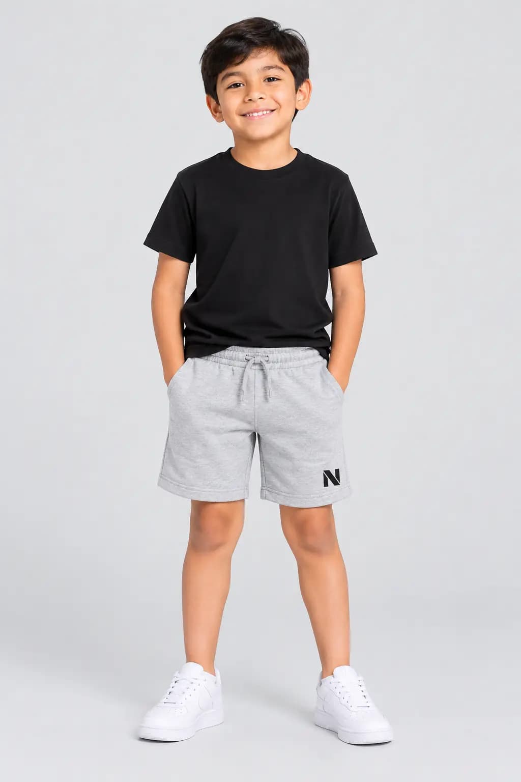 Short Algodón Gris Niño