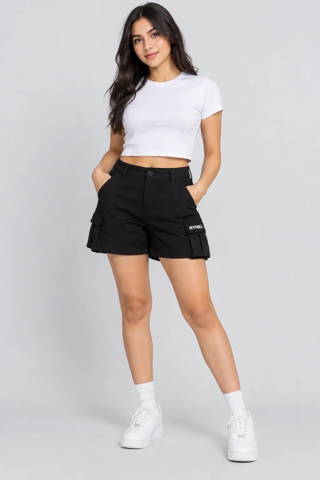 Short Cargo Negro Mujer - imagen 1