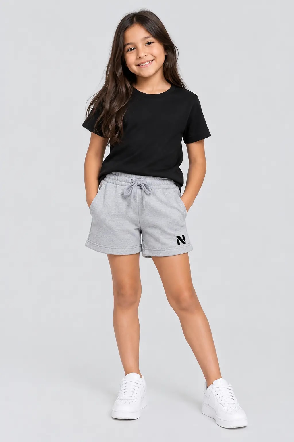 Short Algodón Gris Niña - imagen 1